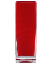 Ваза скляна висока червона BRW - THK-046706