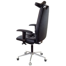 Кресло офисное Kulik System - JET (экокожа, перфорированная, Quatro) - черный