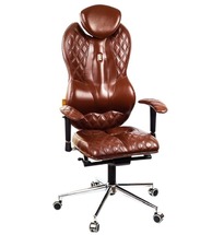 Кресло офисное Kulik System - GRAND (экокожа, Design) - коричневый