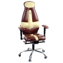 Кресло офисное Kulik System - GALAXY (экокожа, Duo color, Zeta) - коричневый с песочным