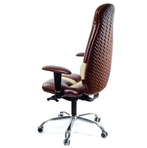 Кресло офисное Kulik System - GALAXY (экокожа, Duo color, Zeta) - коричневый с песочным