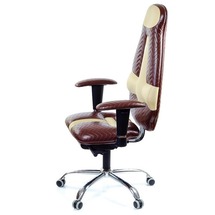 Кресло офисное Kulik System - GALAXY (экокожа, Duo color, Zeta) - коричневый с песочным