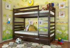Двоярусне дитяче ліжко Arbor Drev - РІО - 80x190 (бук)