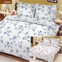 Постельное белье Viluta - Ранфорс-платинум - Сакура (семейный)