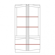 Бібліотека 2-х дверна MEBIN - Diuna - 2DS2D