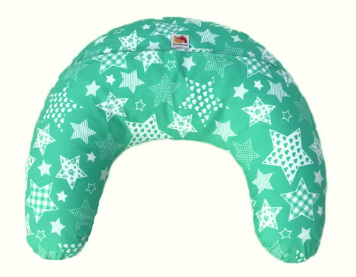 Подушка Лежебока для кормления с рисунком Зелёные звёзды