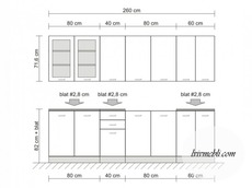 Кухня BRW - Nika Standart 260 Ramka (jablon ciemna)