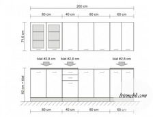 Кухня BRW - Nika Standard 260 Prima (czeresnia antyczna)